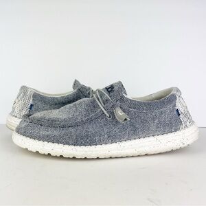 Hey Dude Wally Stretch Cobalt Slip On Casual Moc Chukka Canvas Shoes